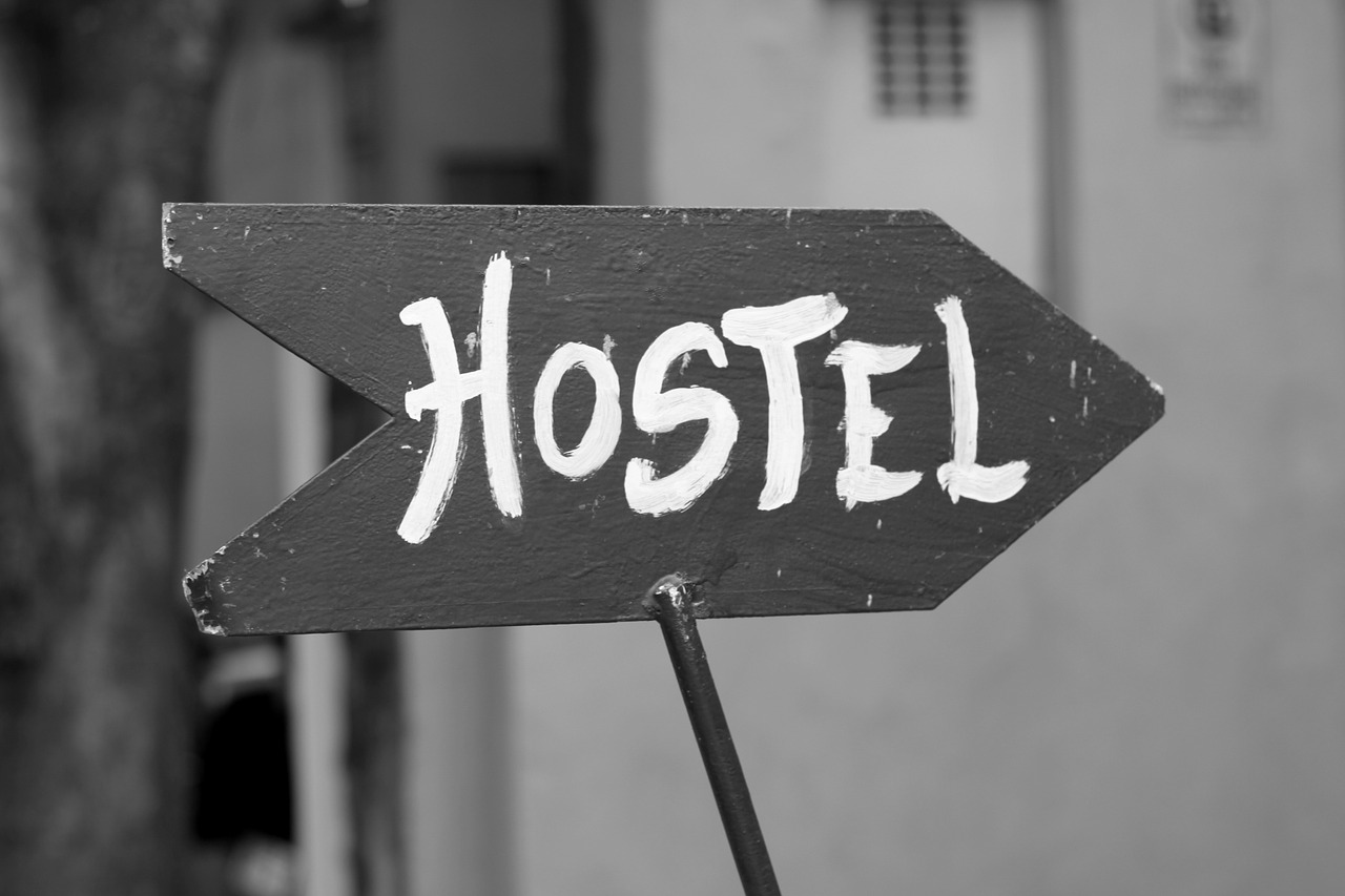 hostel sign